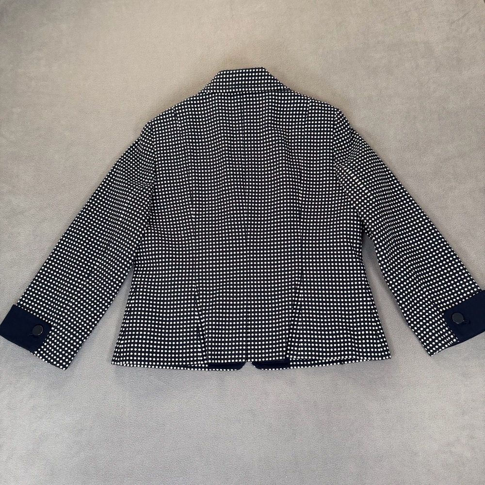 Talbots The Grace Fit Flatteringly Classic $179 Navy Polka Dot Women's Blazer-14 - Picture 11 of 13